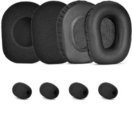 B350XT 4Pcs Ear Pads and 4Pcs Microphone Foam - defean Replacement Ear Cushions Compatible with VXI BlueParrott B350-XT(B350XT B350 XT) Headset