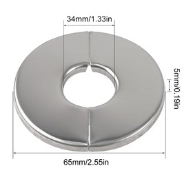 ACYDSR Stainless Steel Cover Rosette Diameter 34 mm Stainless Steel Rosette Pipe Covers, Split Pipe Covers, Rosette Tap, Tap Cover, Pipe Cover, Wall Rosette Stainless Steel for Pipe, Pack of 6