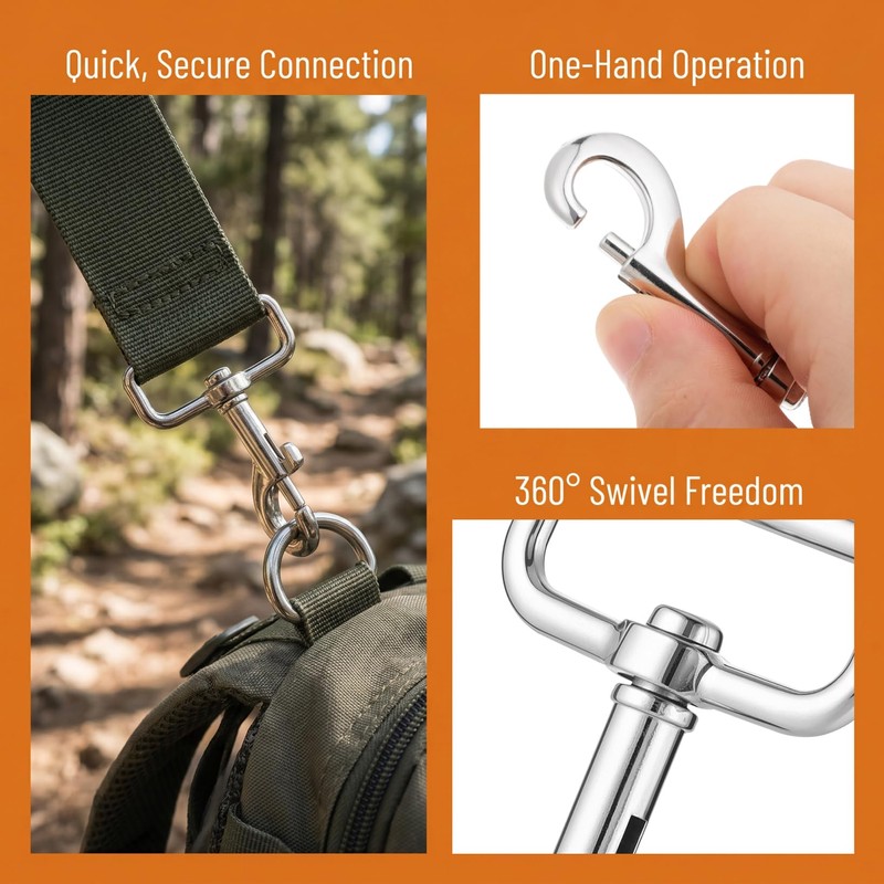 Toddmomy 2pcs Stainless Steel Pet Leash Swivel Snap Hook Trigger