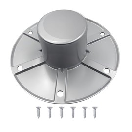 Norkmdi RV Trailer Table Base Mount, Aluminum Round Camper Pedestal Table Leg Base Flange with 6PCS Screws, Floor Mounting Bracket Flush Plate, Universal for Motorhome Trailer Camper (Silver)