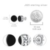 Black Earrings for Men 925 Sterling Silver Viking Rune Black