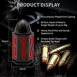 DND Dice, Dungeons and Dragons Dice Set Metal Play Cube HNCCESG (Ball Red Number)