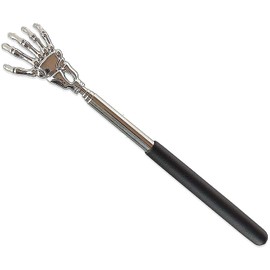 ZUKHRUF Telescopic Back Scratcher, Claw Metal Back Massager Tool with Soft Rubber Handles, Portable Massage and Itching Relief Tool Stainless Steel Extendable Body Massager Head Scratcher