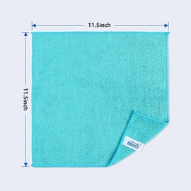 HOMEXCEL HOMEXCEL Microfiber Cleaning Cloth,8 Pack Cleaning Rag,Cleaning Towels with 4 Color Assorted,11.5"X11.5"(Green/Blue/Yellow/Pink)