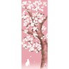 Hamamonsama Picture Tenugui Hand Towel, Cherry Blossom Bloom Pink