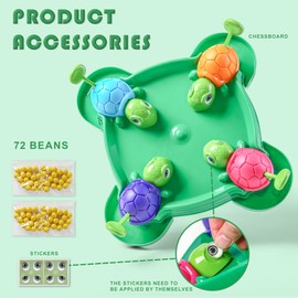 AIUAZA Hungry Turtle Chessboard Game Hungry Box Chessboard Game Turtle Eat Beans Chessboard Game Party and Party Family Toy 2-4 Person Games (108 Beans)