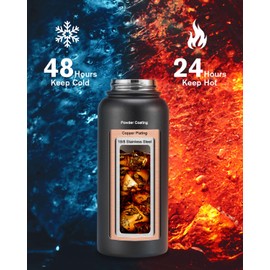 Topre 32oz Insulated Water Bottle,Stainless Steel Vacuum Water Bottle, BPA-Free & Leakproof -with Paracord Handle,Strap,Straw Spout Lids,Large Water Jug for Gym Sports