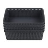 Easymanie A4 Paper Plastic Storage Basket Tray, 5 Packs, Grey