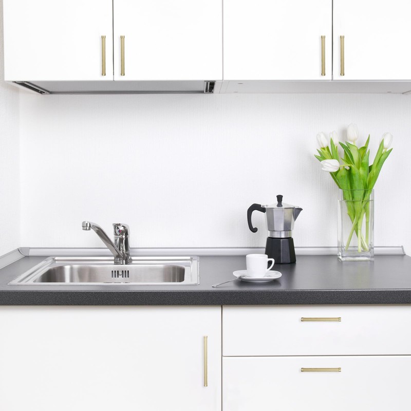 POVEFONK 10 Pack 5 inch(128mm) Brushed Brass Kitchen Cabinet Handles
