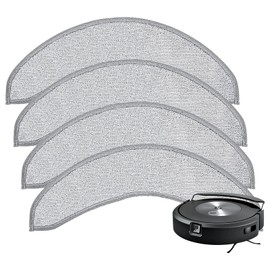 4 Pack Replacement Mop Pads for i-Robot Roomba Combo j7+/ j9+ Accessories, Microfiber Washable Mopping Pad for iRobot Roomba Combo j7+/ j9+ Robot Vacuum and Mop (Not fits for Roomba j7/ j7+/ j9+)