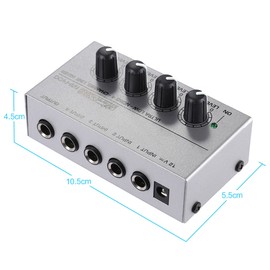 MX400 Ultra-compact Low Noise 4 Channels Line Mono Audio Mixer with Power Adapter