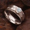 JEWELSTREZORO Dendrit-Opal Edelstein 925 Sterling Silber Band Ring Herren &