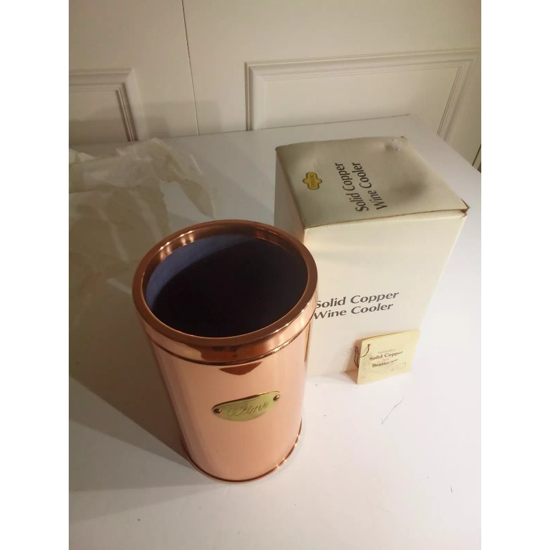 Vintage (New in Box) Solid Copper Wine Bottle Cooler Brass