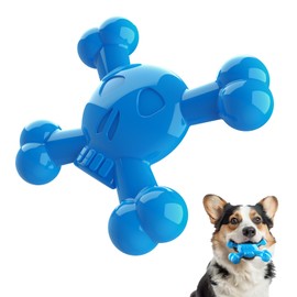 GFECMX Dog Toys for Aggressive Chewers - Indestructible Dog Toy,Puppy chew Toys for Teething,Interactive Dog Toys,Dog Enrichment Toys,Puppy Essentials,Dog Birthday - Medium - Bacon - Blue