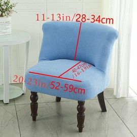 Armless Accent Chair Cover, Jacquard Stretch Armless Slipper Chair Cover,Modern Solid armless Chair slipcover for Living Cafe Hotel (Cyan,M)