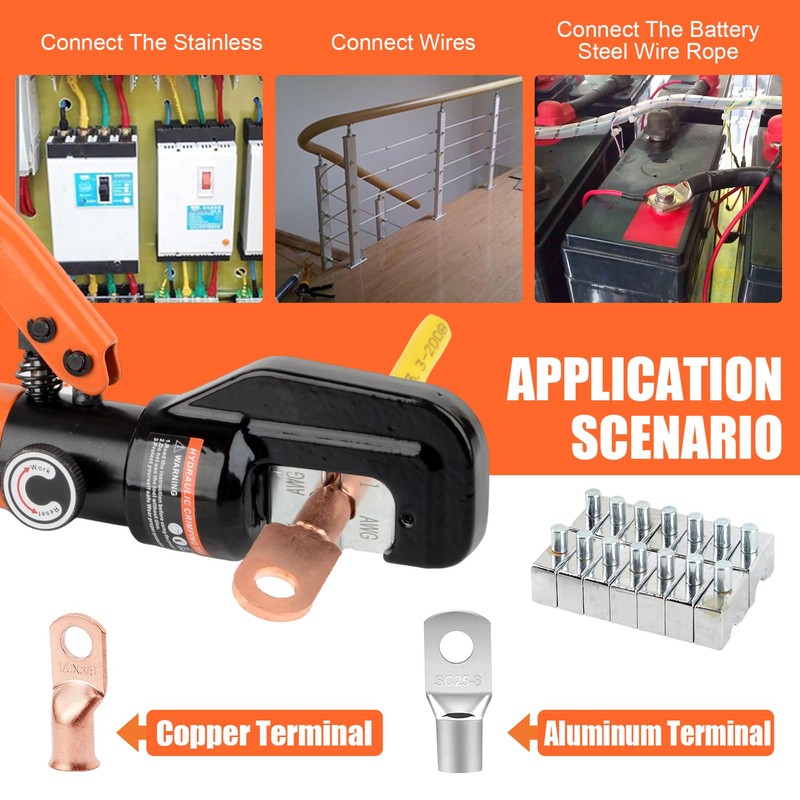 HZLZRZ Hydraulic Crimping Tool and Battery Cable Crimper Tool, Rope