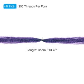 PATIKIL Crystal Flash Fly Fishing Line Fly Tying Material, 6Pcs 250 Strands Dry Flies Decorating Accessories for Making Fishing Hook Lure Flies, Dark Purple