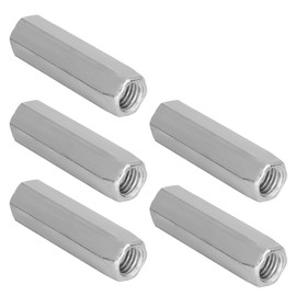 Long Hex Nuts Pack of 5 Plated Steel M10 x 40/50 Thread Fixings for Home, Office and Other Machine Industry (M10 x 40)