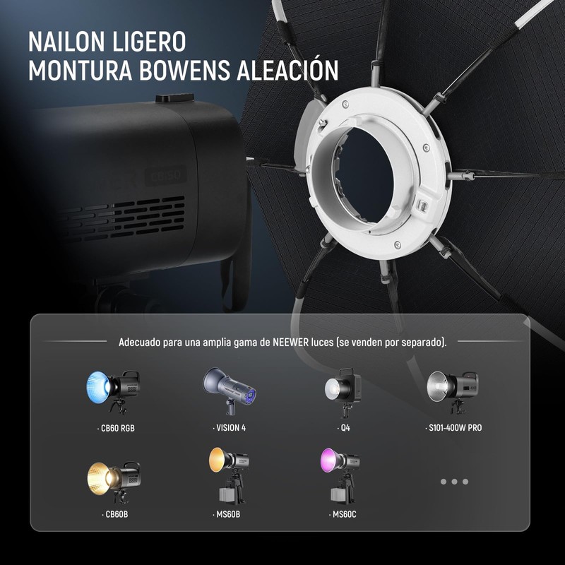 NEEWER 35.4'' Octagonal Softbox, Quick Release Parabolic Soft Box with