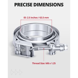 EVIL ENERGY 2.5 Inch V Band Clamp with Flange Male Female Quick Release Stainless Steel