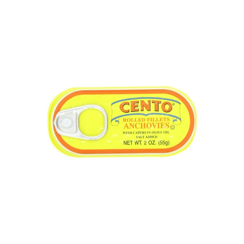 Cento Rolled Fillet Anchovies, 2 Ounce Tins (Pack of 25)