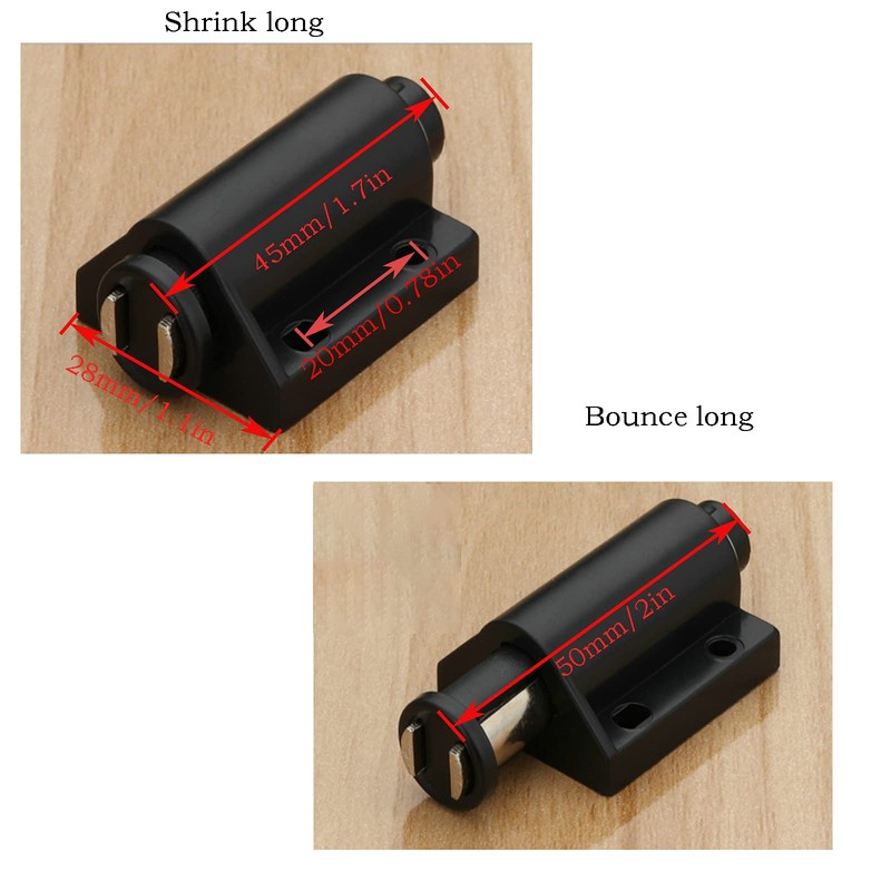 10set Black SBS Plastic Cabinet Single Magnetic Magnet Latch,for Push