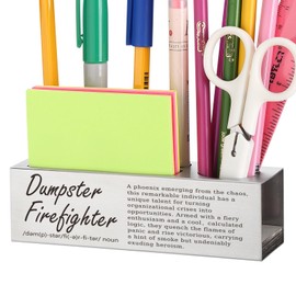 TRCENDE Dumpster Firefighter Desk Sign - Funny Office Decor for Firefighters, Humor Gifts for Managers, Office Desk Decor XB513