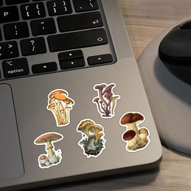 50PCS Vintage Mushroom Stickers – Retro Plant Aesthetic Decals for Scrapbooking, Journaling, Laptop, Water Bottle