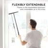 BADIONA Telescopic Shower Squeegee Black - With Suction Hook &