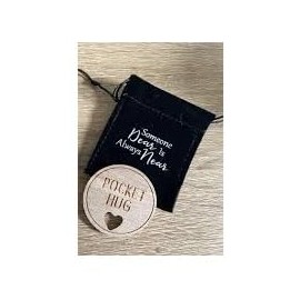 Wooden Pocket Hug Token, Sympathy Keepsake with Velvet Gift Bag, Memorial Condolence Gift, Someone Near is Always Dear, Hug in the Post, Long Distance Letter Box Hug