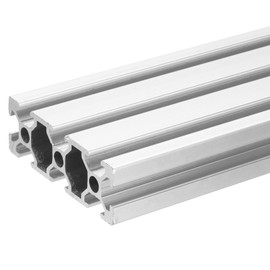 sourcing map T Slot 2060 Aluminum Extrusion Profile European Standard 300mm x 60mm Linear Rail Extrusion Frame for 3D Printer, CNC, DIY (Silver Tone)