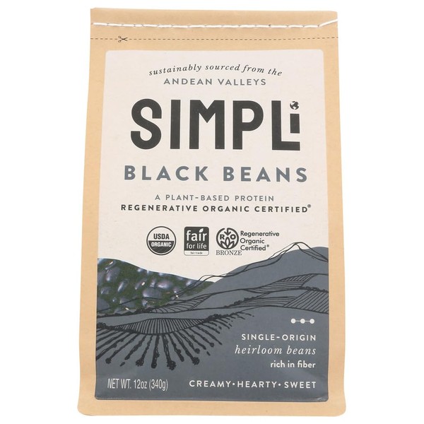 SIMPLi Regenerative Organic Certified ® Black Beans, 12 OZ