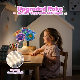 Poke in Art DIY Flower Bouquet Craft Kits, Arts and Crafts for Kids Girls Boys 4 5 6 7 8+ Years Old Great Birthday Christmas Gifts 6 Flowers