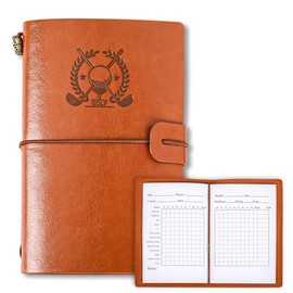 VELATYVIO Leather Golf Log Book Golf Score Book Pocket Golf Journal for Men Golf Notebook Golf scorecard Book for Men Women Golfers Sports and Outdoor Golf Club Accessories 3.94 x 5.91inch