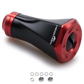 HEIGHTEN 0.9 inch (23 mm) Reel Handle Knob, 0.3 oz (9.5 g), 10 Colors for Shimano Type A (Daiwa) Type S 70 Aviation Aluminum Tornado Series (Black/Red) (12)