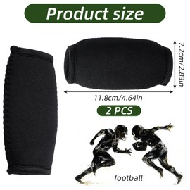 2 Pcs Football Chin Strap Cover Soft Black Football Helmet Chin Strap Cover Protective Pads Compatible with Virtually All Helmets for Adult and Youth