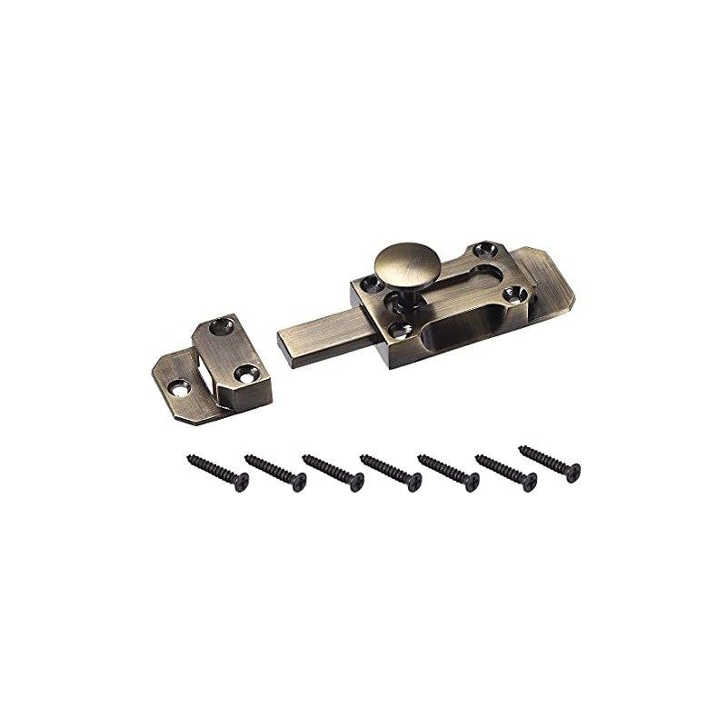 sourcing map Barrel Slide Door Bolts, 3 Inch Zinc Alloy