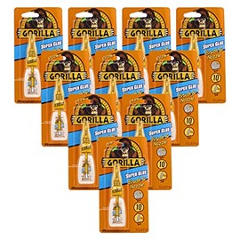 Gorilla Super Glue with Brush & Nozzle Applicator, 13.2 Gram, Clear, (Pack of 10)