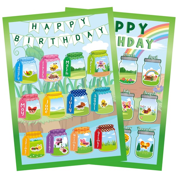 BeYumi Bug Insect Birthday Chart - 5Pcs Bug Floral Birthday