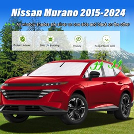 KMF 8pcs Full Window Sun Shades Custom Fit for Nissan Murano 2015-2024 Accessories, Privacy Car Window Covers Sunshade for Windshield Side Rear, UV Block and Blackout for Car Camping/Baby