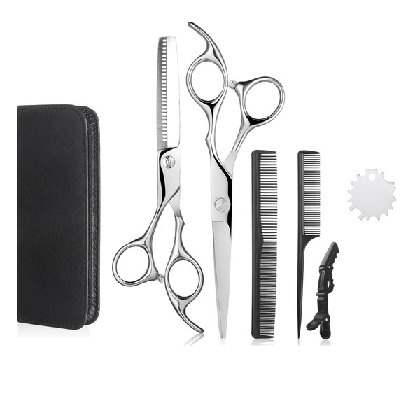 Barber Scissors Set – Hair Shears, Thinning Scissors, Styling Comb