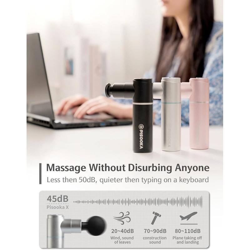 PISOOKA Mini Massage Gun Percussion Massage Gun Deep Tissue, Extremely