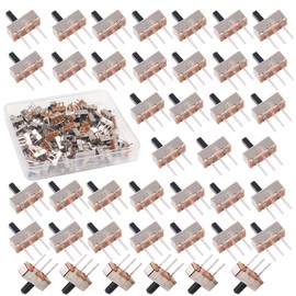 HUAZIZ 200 Pieces Mini Slide Switch Vertical Foil Switch 3 Pin 2 Position 1P2T SPDT with PCB Panel for Arduino 0.5 A, 50 V DC, 5 mm Micro Interruttore