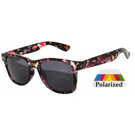 owl KIDS SUNGLASSES FLORAL BLK POLARIZED DARK LENS PROTECT CHILD'S EYES FROM UV &BAG
