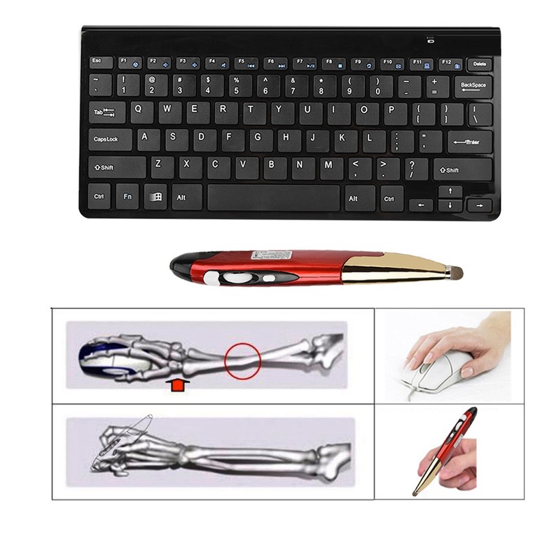 KM-801 Slim Mini 2.4G Wireless Keyboard Pen Mouse Set for