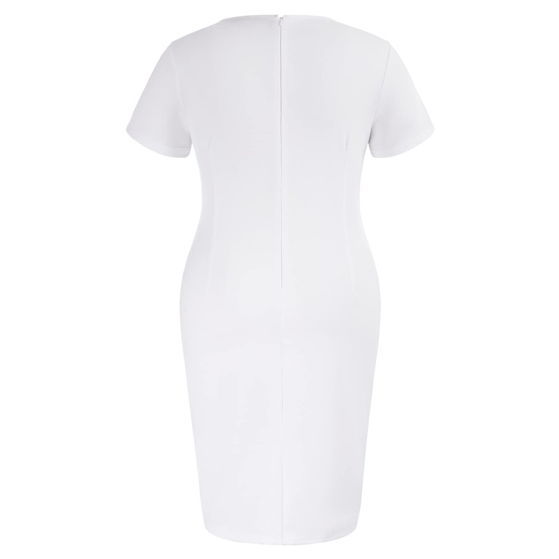 Hanna Nikole Women's Front Slit Vintage Bodycon Ruffle Business Formal