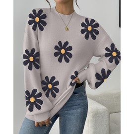 Zeagoo Sweaters for Women 2024 Fashion Trendy Long Sleeve Turtleneck Pullover Lantern Knit Sweater Tops