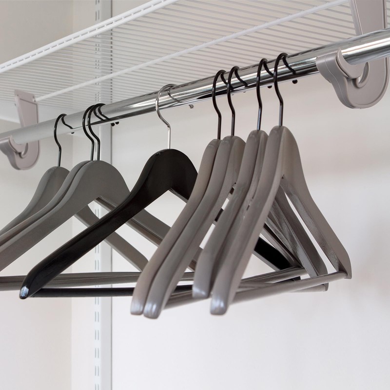 Wonderjune 4 Pcs Closet Rod Hooks Plastic Snap-in Support Brackets