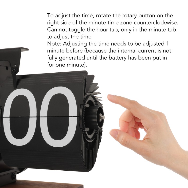 Digital Flip Down Clock Retro Automatic Turning Battery Operated Mechanical