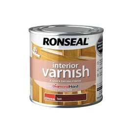 Ronseal RSLINGTE250 250ml Quick Dry Gloss Interior Varnish - Teak